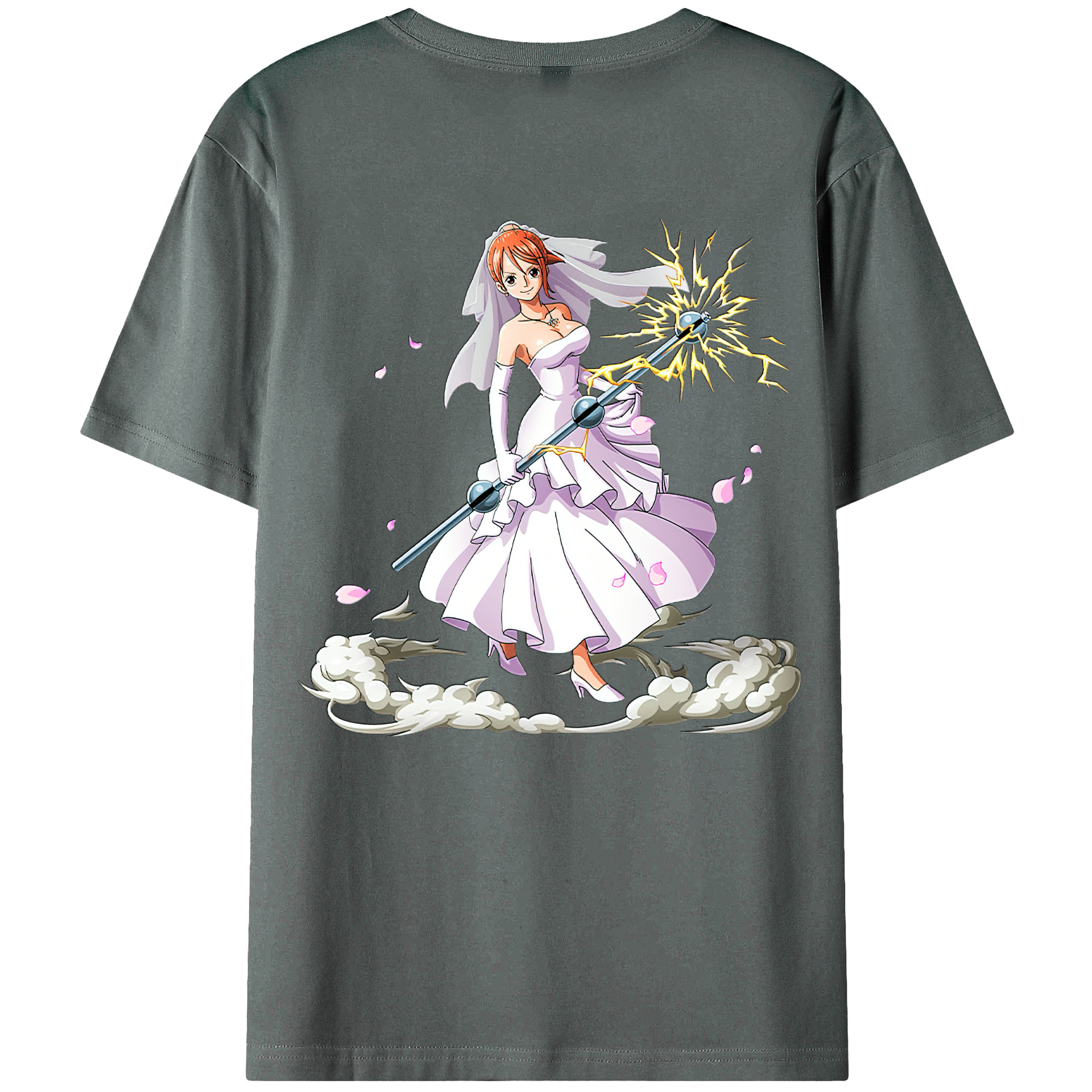 （画像用） ワンピース ナミ ONE PIECE Nami 綿100％ メンズ半袖Tシャツ（バックプリント） 通気性